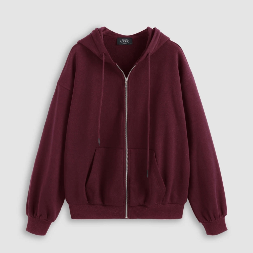 CIDER Terry Long Sleeve Zipper Hoodie